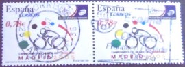 Par de selos postais da Espanha de 2005 World Cycling Championships