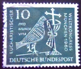 Selo postal da Alemanha de 1960 Eucharistic World Conference