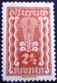 Selo postal da Áustria de 1922 Symbolism: ear of corn 2½