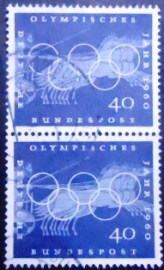 Par de selos postais da Alemanha de 1960 Olympic Games 1960