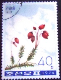 Selo postal da Coréia do Norte de 1974 Purple mountain heather