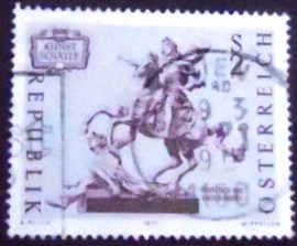 Selo postal da Áustria de 1971 Rider statue emperor Josef I