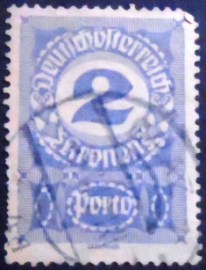 Selo postal da Áustria de 1921 Digit in Circle 2