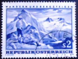 Selo postal da Áustria de 1970 Mountain tourism