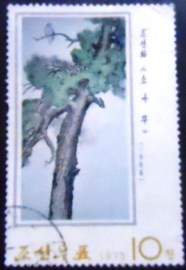 Selo postal da Coréia do Norte de 1975 Pine Tree