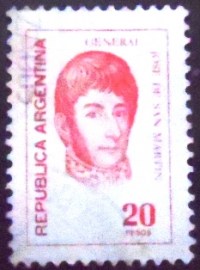 Selo postal da Argentina de 1977 José Francisco de San Martín 20