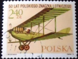 Selo postal da Polônia de 1975 lbatross Biplane