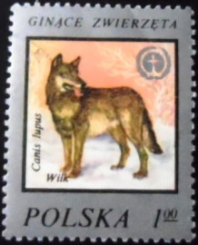 Selo postal Polônia 1977 Wolf