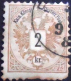 Selo postal da Áustria de 1887 Coat of Arms 2