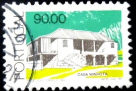 Selo postal de Portugal de 1986 Casa Minhota