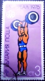 Selo postal da Bulgária de 1976 Weightlifting