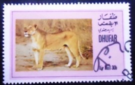 Selo postal Cinderela de Omã de 1973 Lion
