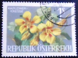 Selo postal da Áustria de 1964 Nasturtium