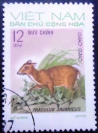 Selo postal do Vietnam de 1973 Java Mousedeer