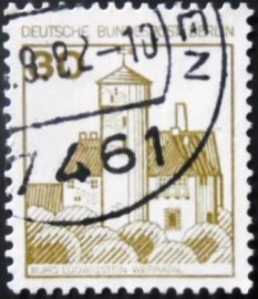 Selo postal da Alemanha Berlim de 1977 Ludwigstein Castle