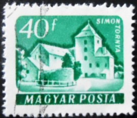 Selo postal da Hungria de 1961 Simontornya