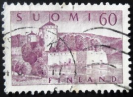 Selo postal da Finlândia de 1957 Stronghold Olavinlinna