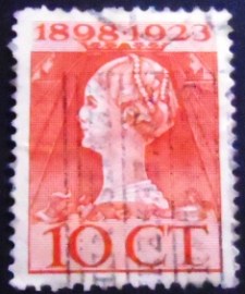 Selo postal da Holanda de 1923 Queen Wilhelmina 25-year Reign 10