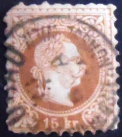 Selo postal da Áustria de 1867 Franz Joseph 15