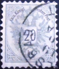 Selo postal da Áustria de 1887 Coat of Arms 1883 20