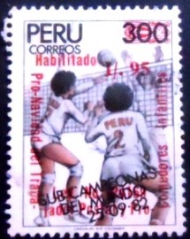 Selo postal do Peru de 1988 Women’s Volleyball Championship overprint