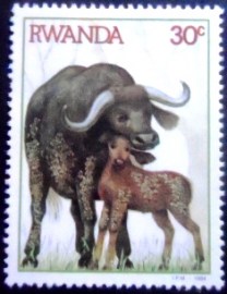 Selo postal da Ruanda de 1984 African Buffalo
