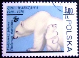 Selo postal da Polônia de 1978 Polar Bear