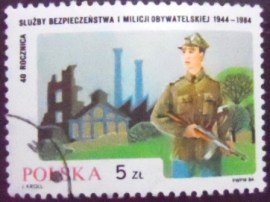 Selo postal da Polônia de 1984 Polish Militia