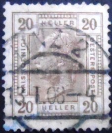 Selo postal da Áustria de 1906 Emperor Franz Joseph 20