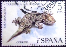 Selo postal da Espanha de 1974 Moorish Wall Gecko