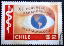 Selo postal do Chile de 1977 Eye with Globe