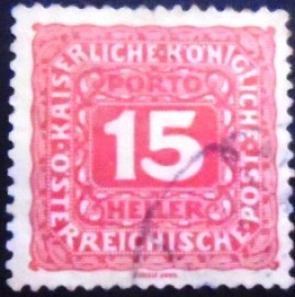 Selo postal da Áustria de 1916 Digit in Octagon 15