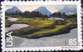 Selo postal dos Estados Unidos de 2012 Glacier National Park