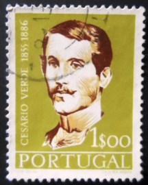 Selo postal de Portugal de 1957 Cesário Verde