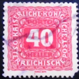 Selo postal da Áustria de 1916 Digit in Octagon 40