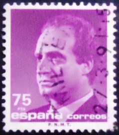 Selo postal da Espanha de 1989 King Juan Carlos I 75