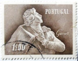 Selo postal de Portugal de 1957 Almeida Garrett