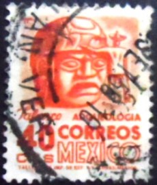 Selo postal do México de 1953 Stone Head Tabasco