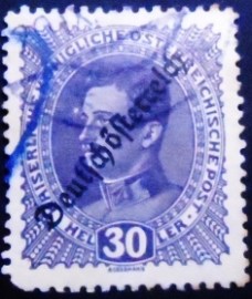 Selo postal da Áustria de 1918 Emperor Karl I 30