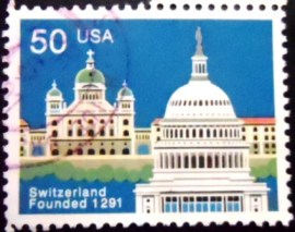 Selo postal dos Estados Unidos de 1991 Switzerland