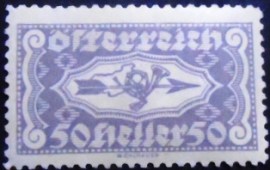 Selo postal da Áustria de 1921 Express Mail 50