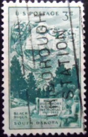 Selo postal dos Estados Unidos de 1952 Mt. Rushmore Memorial