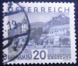 Selo postal da Áustria de 1930 Dürnstein large format 20