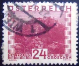 Selo postal da Áustria de 1930 Hohensalzburg Fortress 24