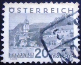 Selo postal da Áustria de 1932 Dürnstein small format
