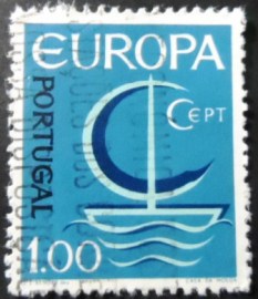 Selo postal de Portugal de 1966 C.E.P.T. Ship