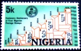 Selo postal da Nigéria de 1974 Growth of Mail