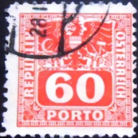 Selo postal da Áustria de 1945 Coat of arms & digit 60
