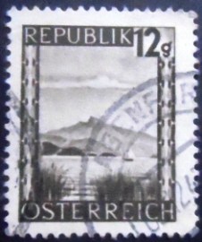 Selo postal da Áustria de 1945 Schafberg 12