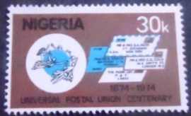 Selo postal da Nigéria de 1974 Letters and UPU Emblem